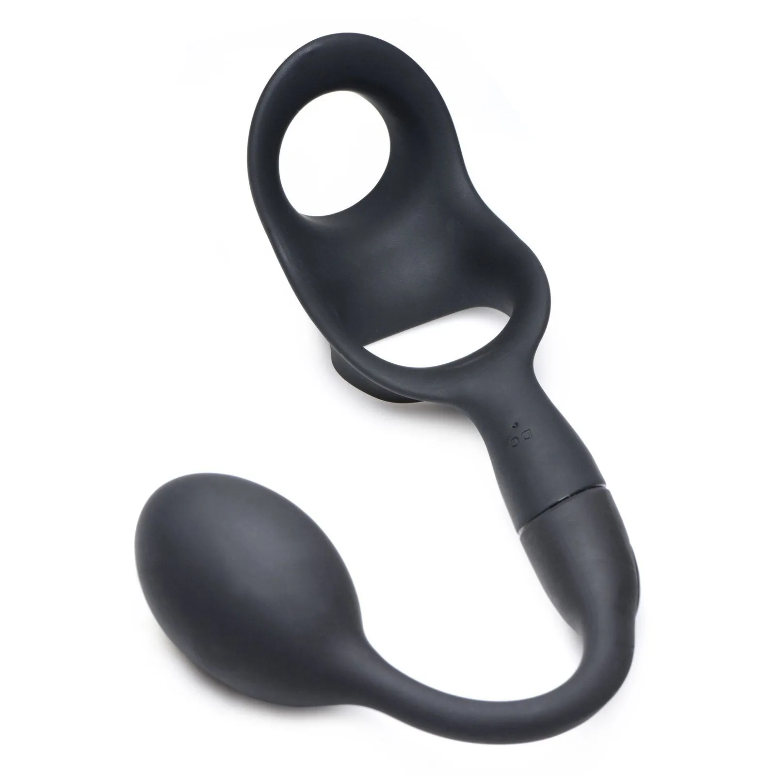 10x P-bomb Silicone Cock And Ball Ring With Vibrating Anal Plug