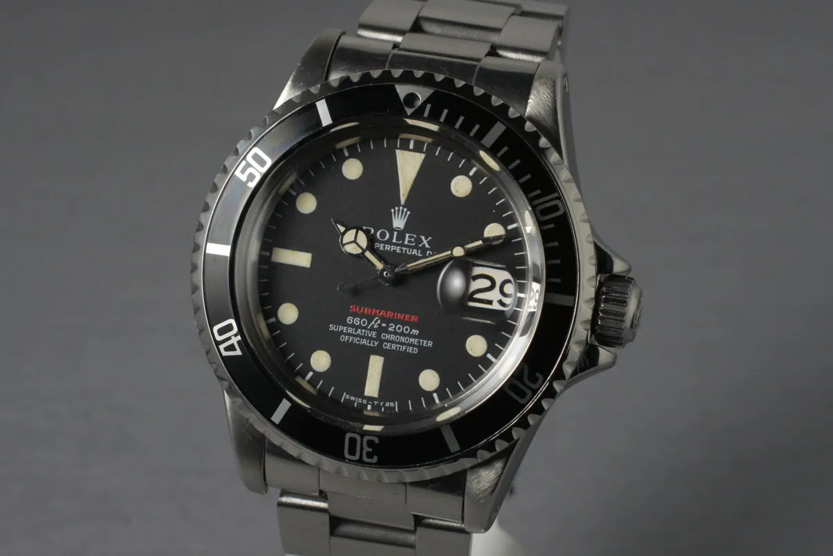 1969 Rolex Red Submariner 1680 Mark IV with Box and RSC Papers