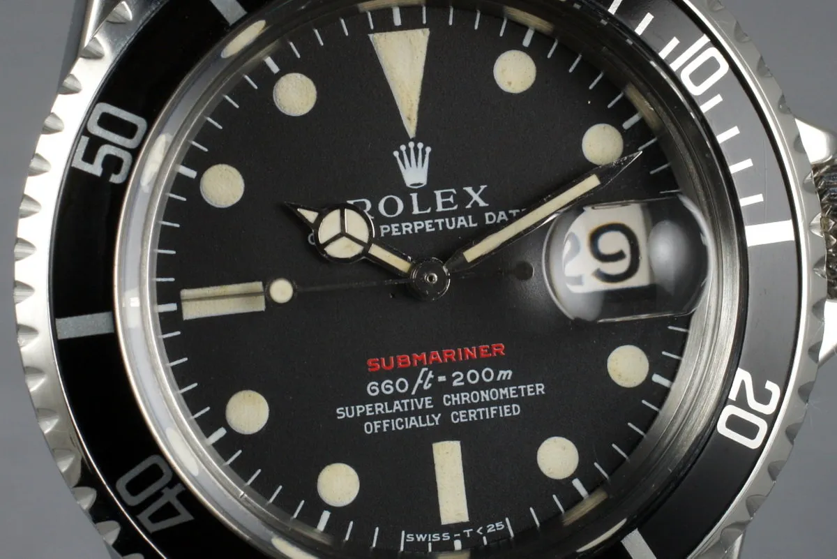 1969 Rolex Red Submariner 1680 Mark IV with Box and RSC Papers