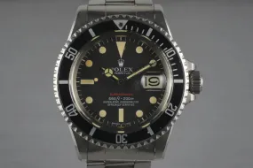 1972 Rolex Red Submariner 1680 with Box and Papers