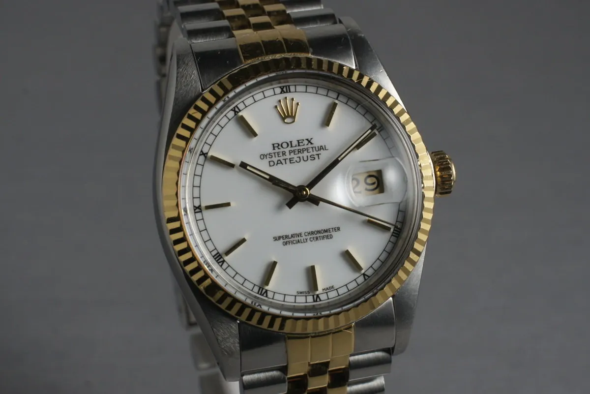 1984 Rolex Two Tone DateJust 16013 with White Enamel Dial