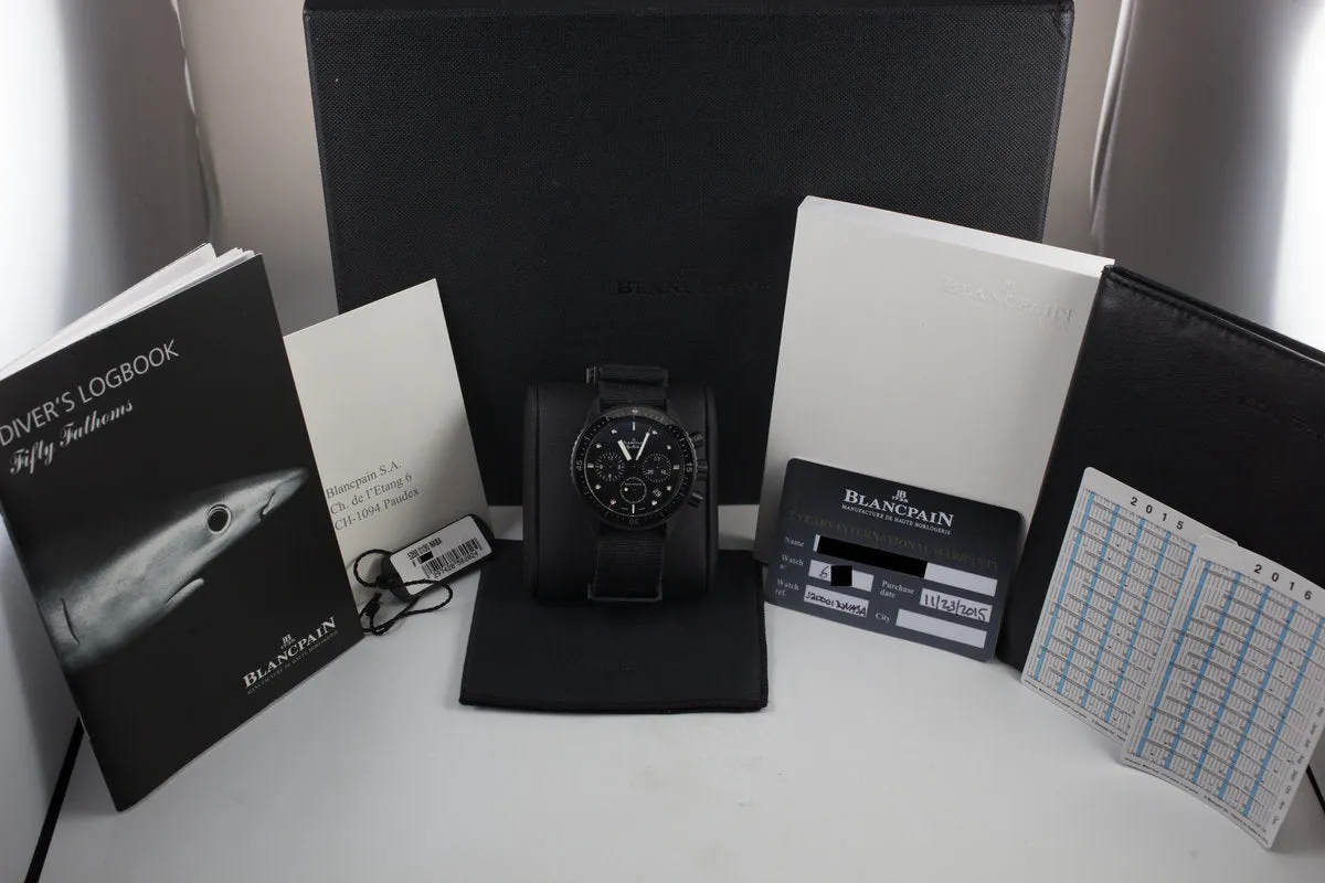 2015 Blancpain Fifty Fathoms Bathyscaphe Ceramic Flyback Chronograph J200130 with Box and Papers