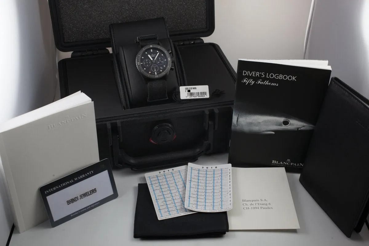 2015 Blancpain Fifty Fathoms Bathyscaphe Ceramic Flyback Chronograph J200130 with Box and Papers