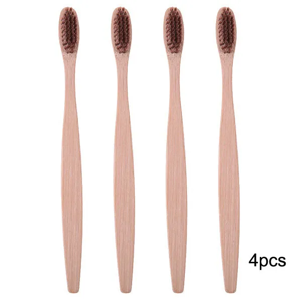 4 Pieces Bamboo Toothbrush Environment friendly Healthy