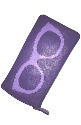 6462 Planet Purple 100% Genuine Leather Eyeglass Case