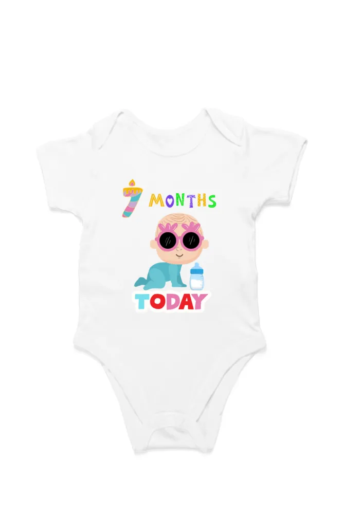 7 Month Celebration : Cool Baby Rompers Printed For Your Baby's Monthly Milestone