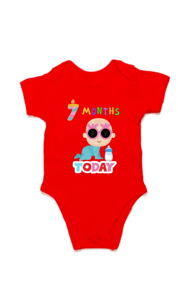 7 Month Celebration : Cool Baby Rompers Printed For Your Baby's Monthly Milestone