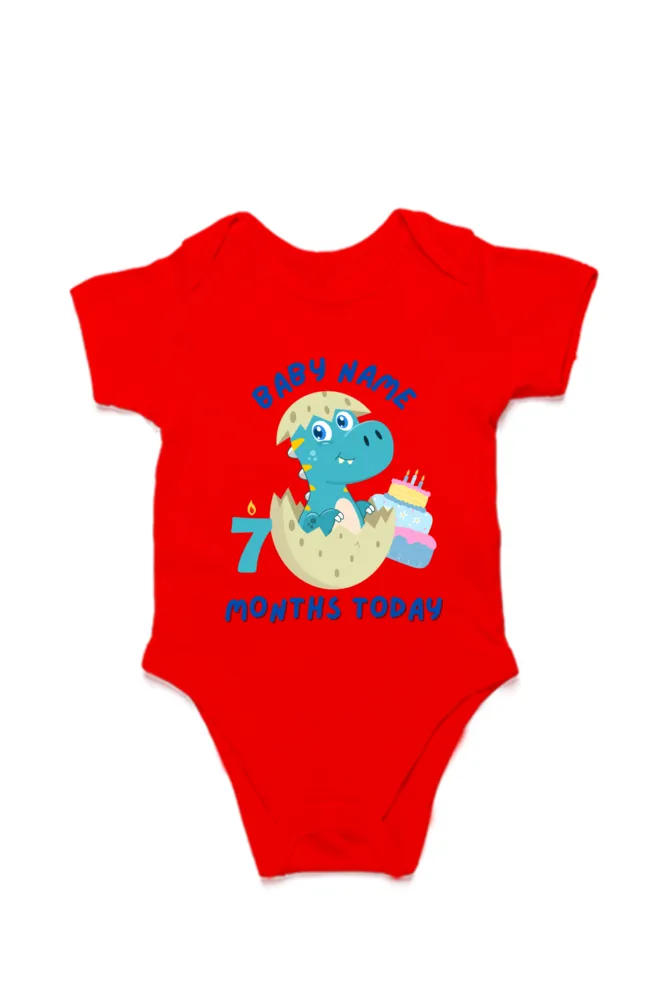 7 Month Celebration : Dino Rompers Printed With Your Baby Name For Their Monthly Milestone