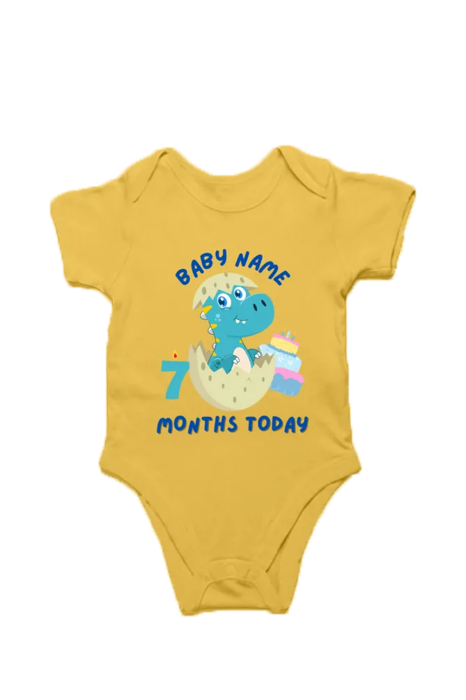 7 Month Celebration : Dino Rompers Printed With Your Baby Name For Their Monthly Milestone