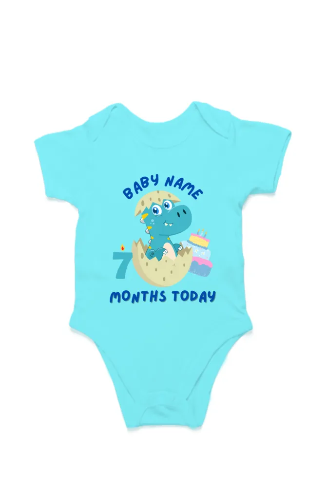 7 Month Celebration : Dino Rompers Printed With Your Baby Name For Their Monthly Milestone