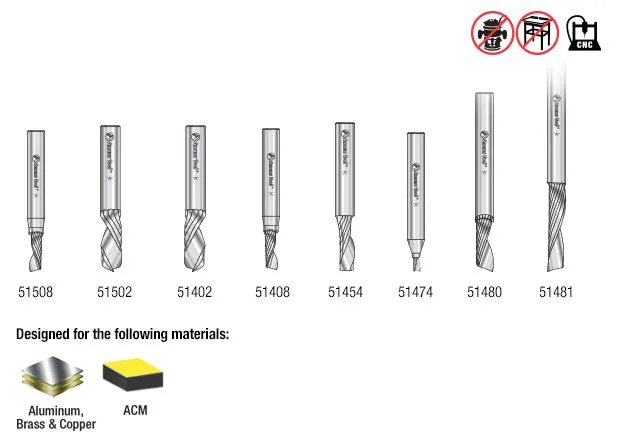 8 Piece | Aluminum Cutting CNC Spiral 'O' Flute Collection | AMS-160 | 738685160169