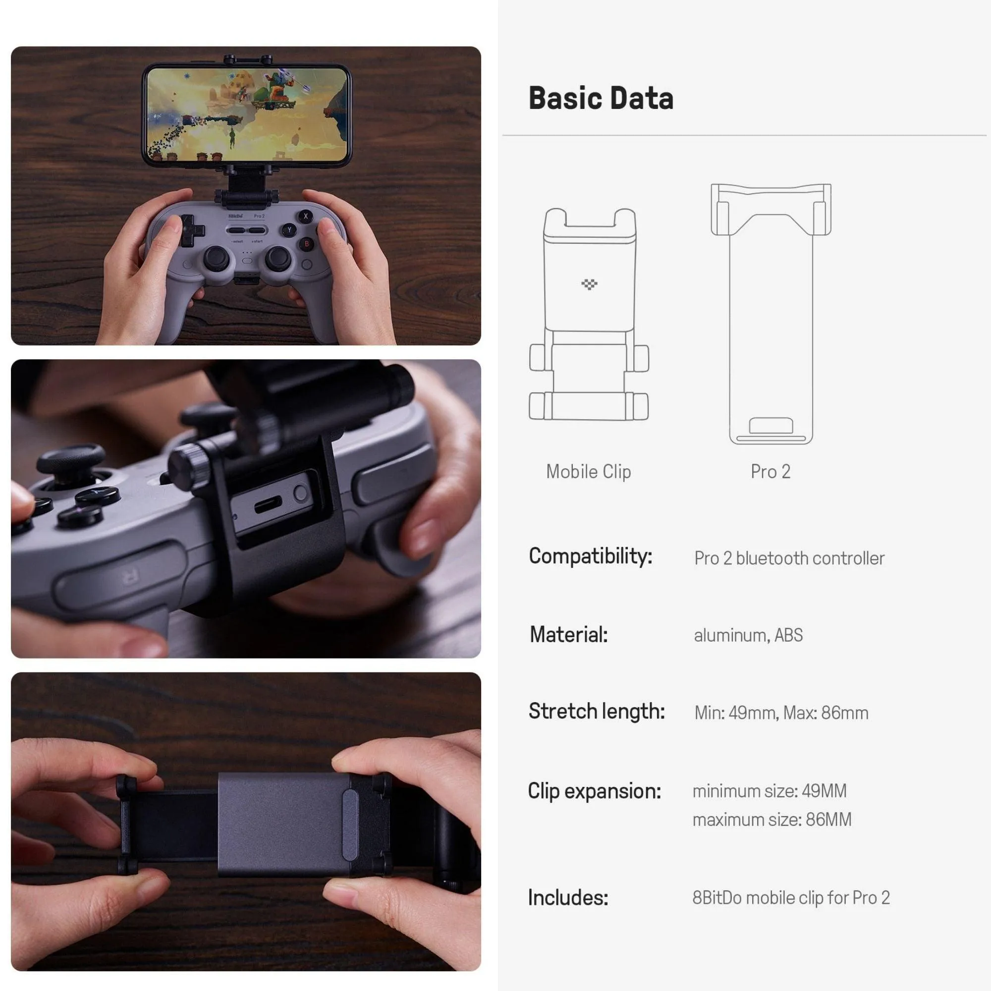 8BitDo Mobile Phone Holder For Pro 2 Controllers: Turn Your Android or iOS Phone Into A Mobile Gaming Platform