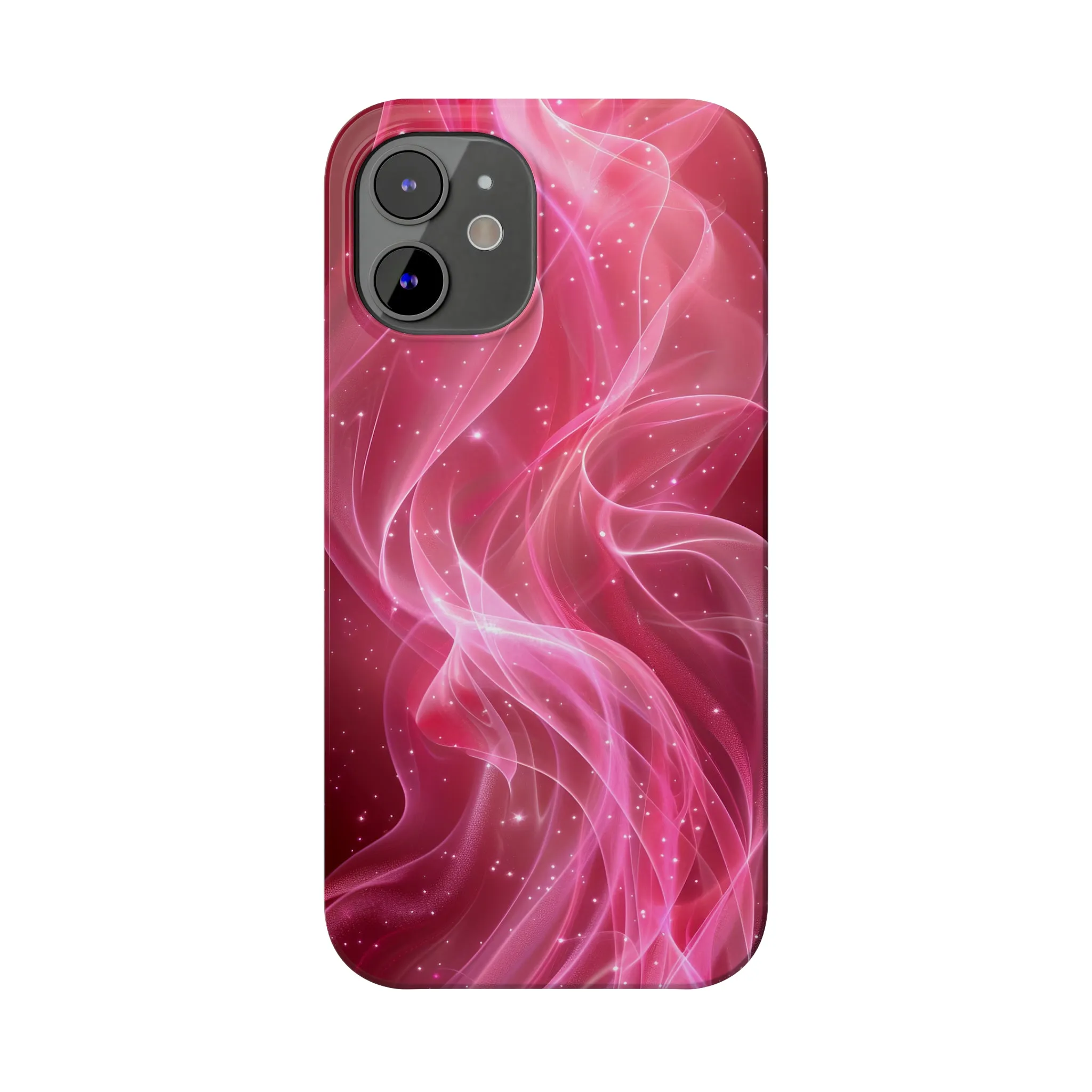 Abstract Pink Swirls Design Sleek Elegance Wireless-Charging Compatible Phone Case Slim Phone Case compatible with over 20 iphone models