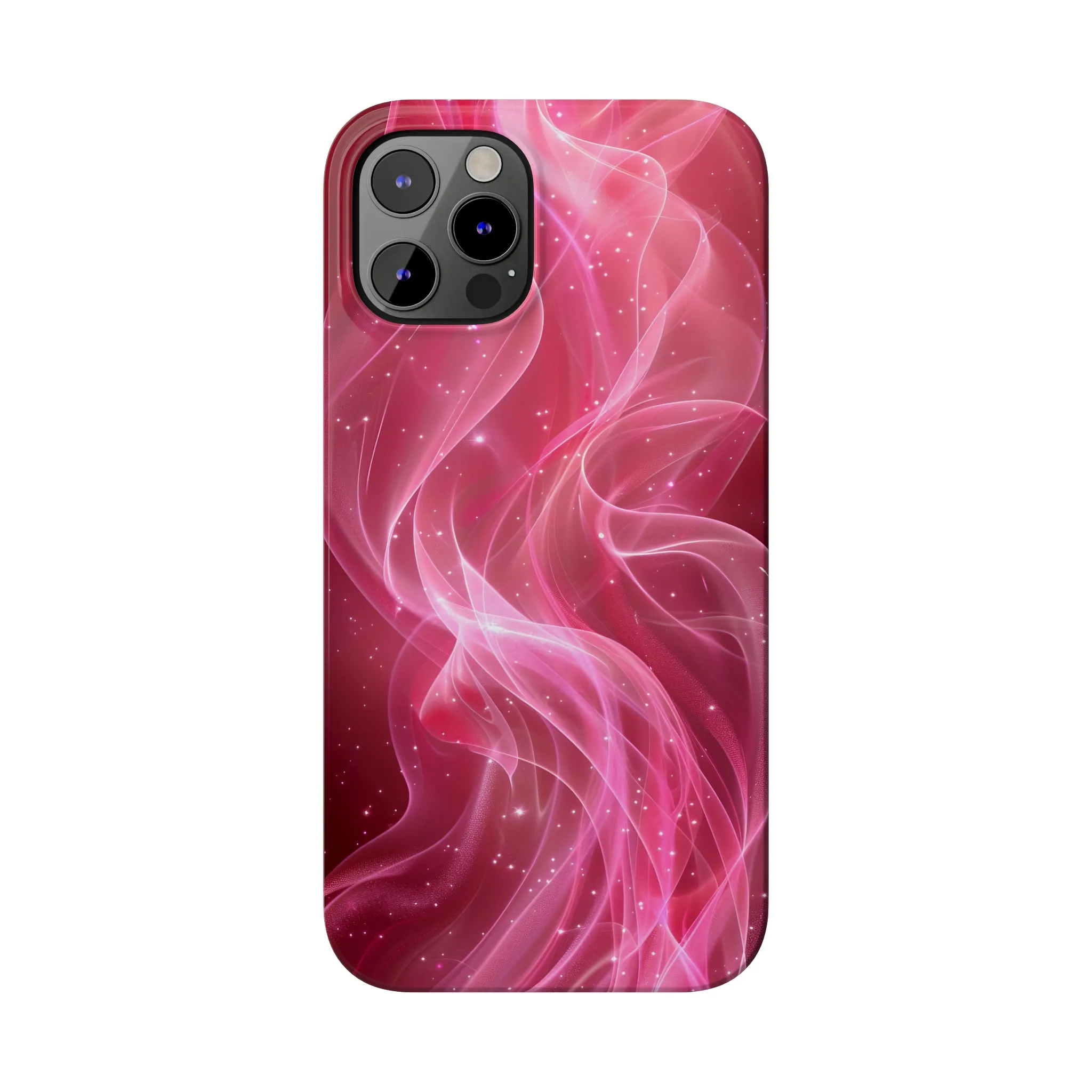 Abstract Pink Swirls Design Sleek Elegance Wireless-Charging Compatible Phone Case Slim Phone Case compatible with over 20 iphone models