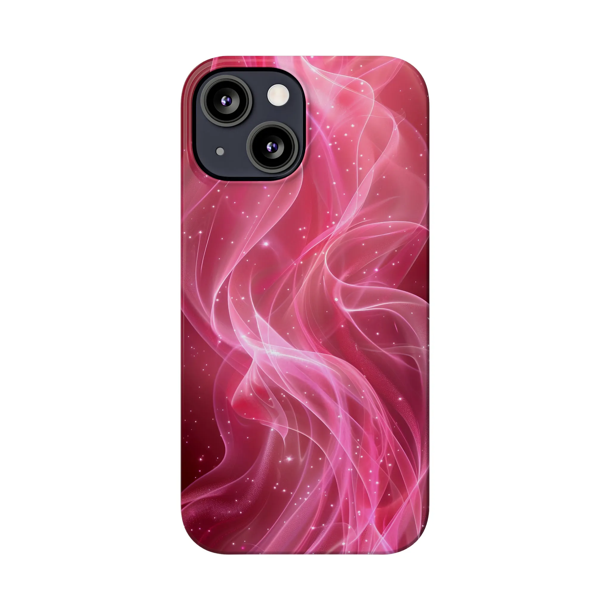 Abstract Pink Swirls Design Sleek Elegance Wireless-Charging Compatible Phone Case Slim Phone Case compatible with over 20 iphone models