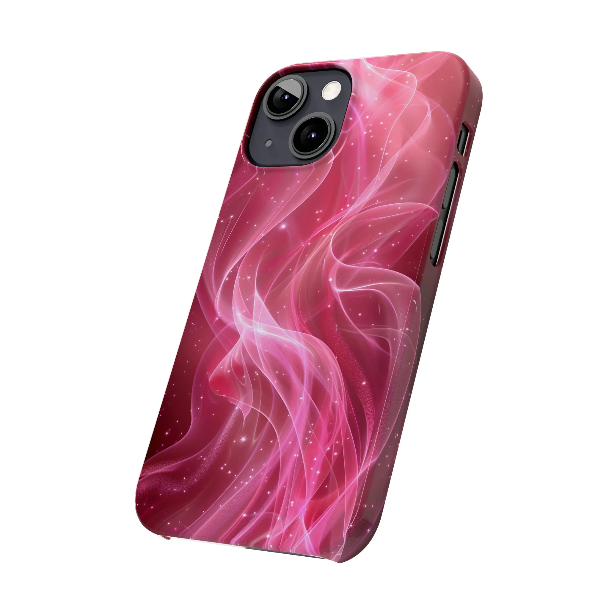 Abstract Pink Swirls Design Sleek Elegance Wireless-Charging Compatible Phone Case Slim Phone Case compatible with over 20 iphone models