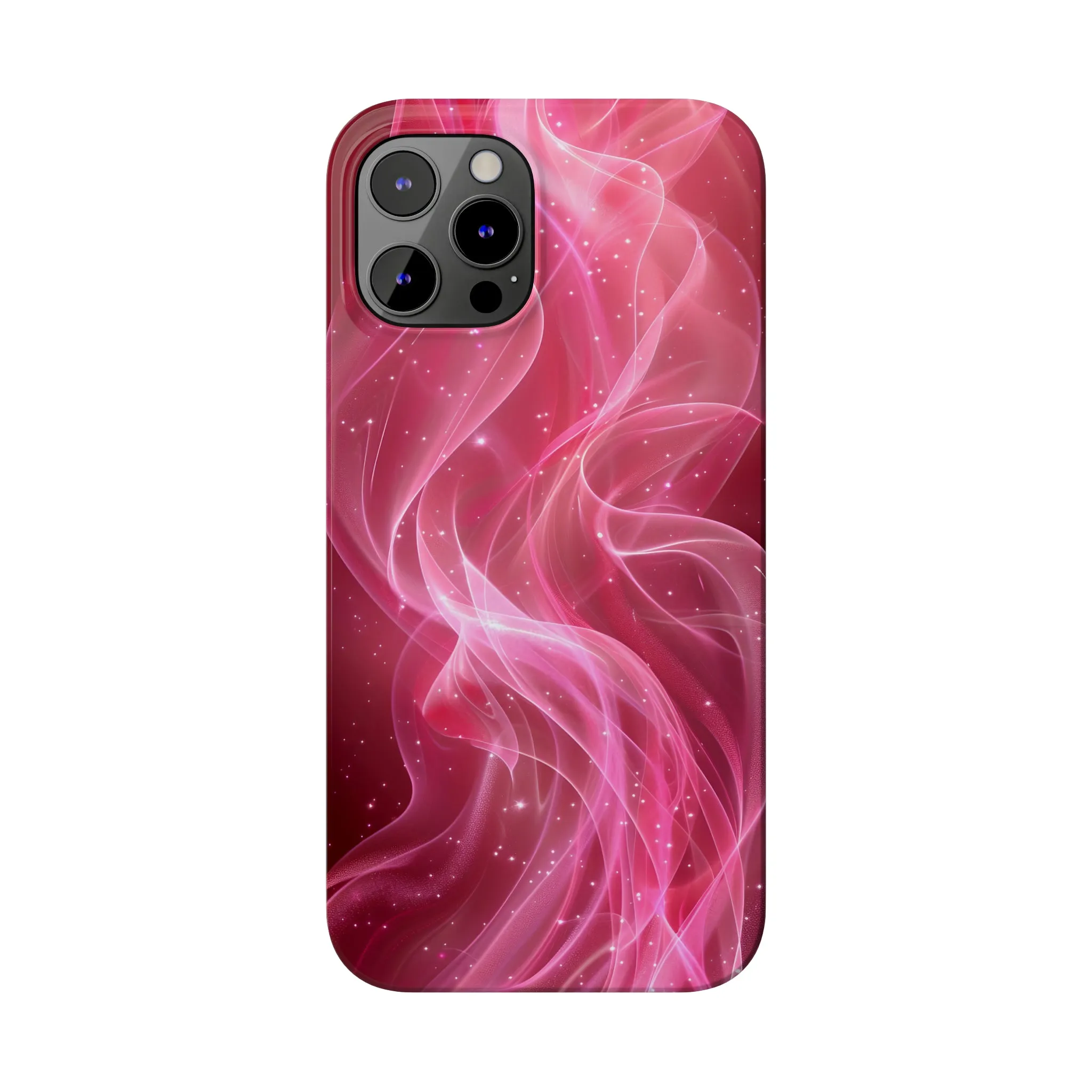 Abstract Pink Swirls Design Sleek Elegance Wireless-Charging Compatible Phone Case Slim Phone Case compatible with over 20 iphone models