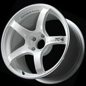 Advan TC4 18x8.5  45 5-112 Racing White Metallic & Ring Wheel