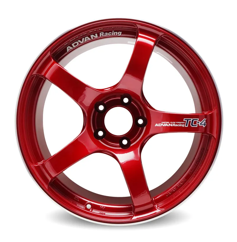 Advan TC4 18x8.5  45 5-114.3 Racing Candy Red & Ring Wheel