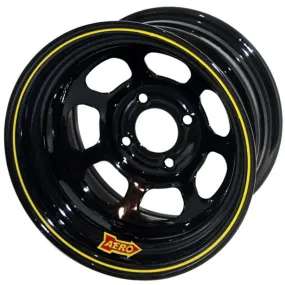 Aero 55 Series Roll formed Racing Wheel - Black - 15" x 7" - 3.5" Backspace - 4 x 4"