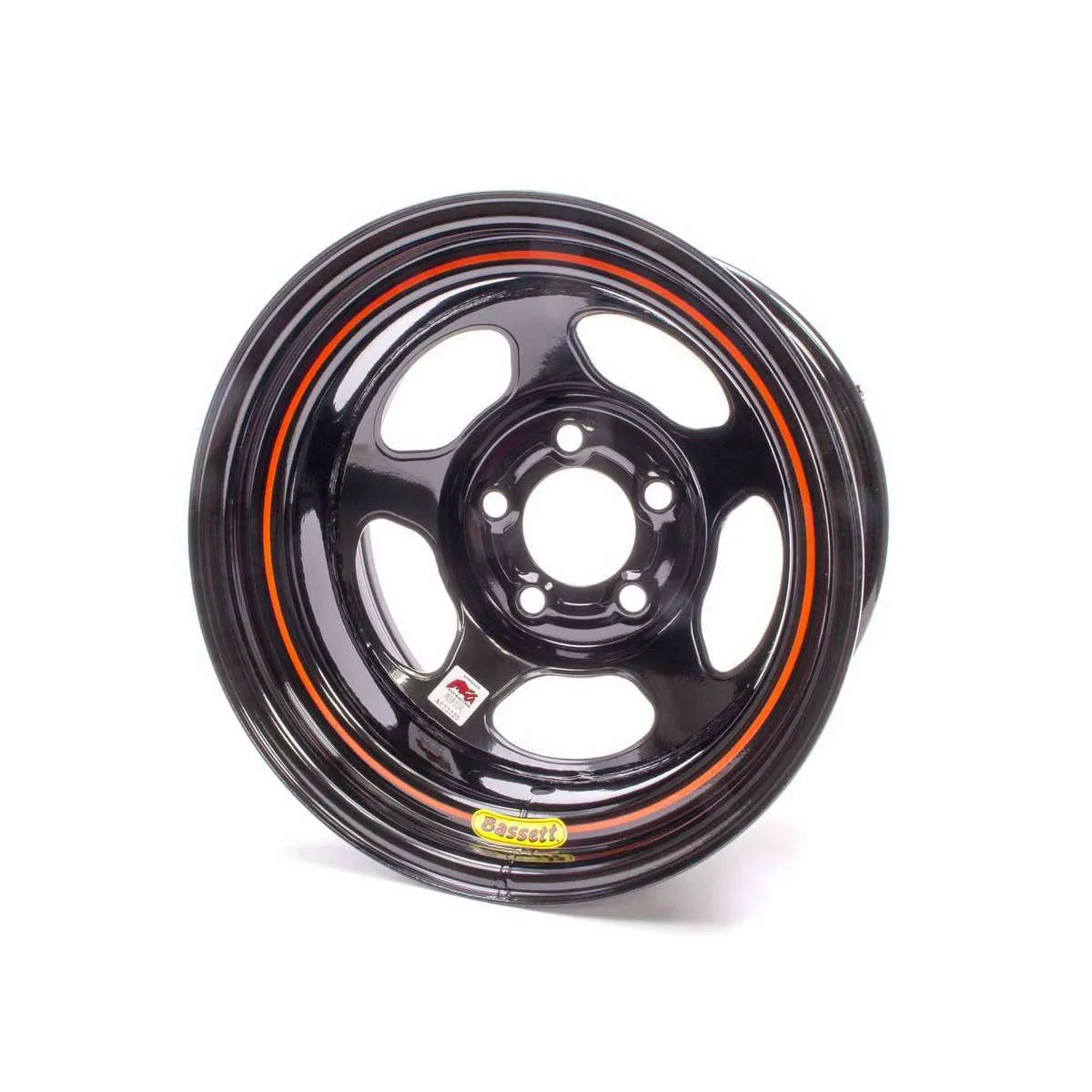 Bassett IMCA Inertia Wheel - 15" x 8" - 5 x 4.75" Black - 4" Back Spacing - 19 lbs.