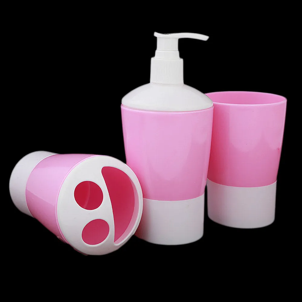 Bathroom Toiletries Set 3 Pcs - Pink