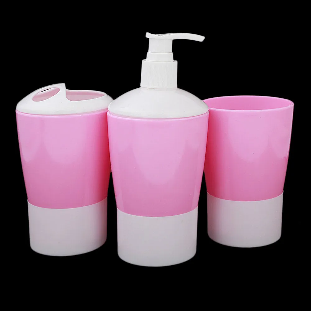 Bathroom Toiletries Set 3 Pcs - Pink