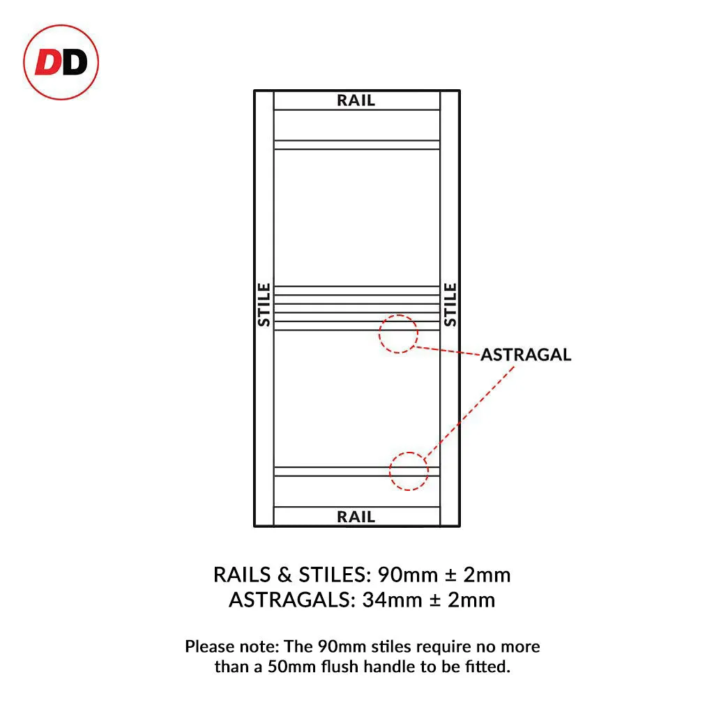 Bespoke Handmade Eco-Urban® Colorado 6 Panel Single Absolute Evokit Pocket Door DD6436 - Colour Options