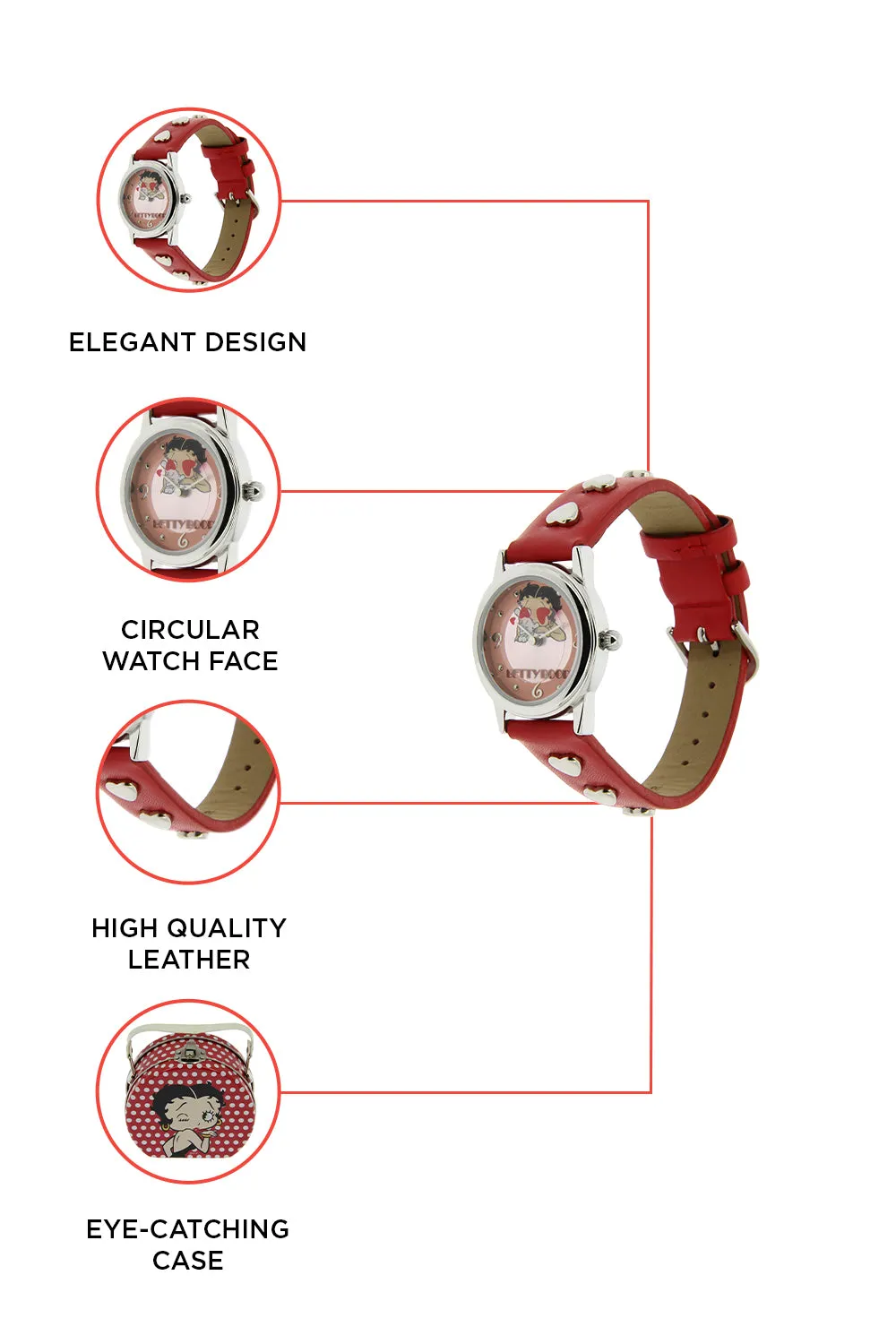 Betty Boop New Hearts Range Ladies Leather watch