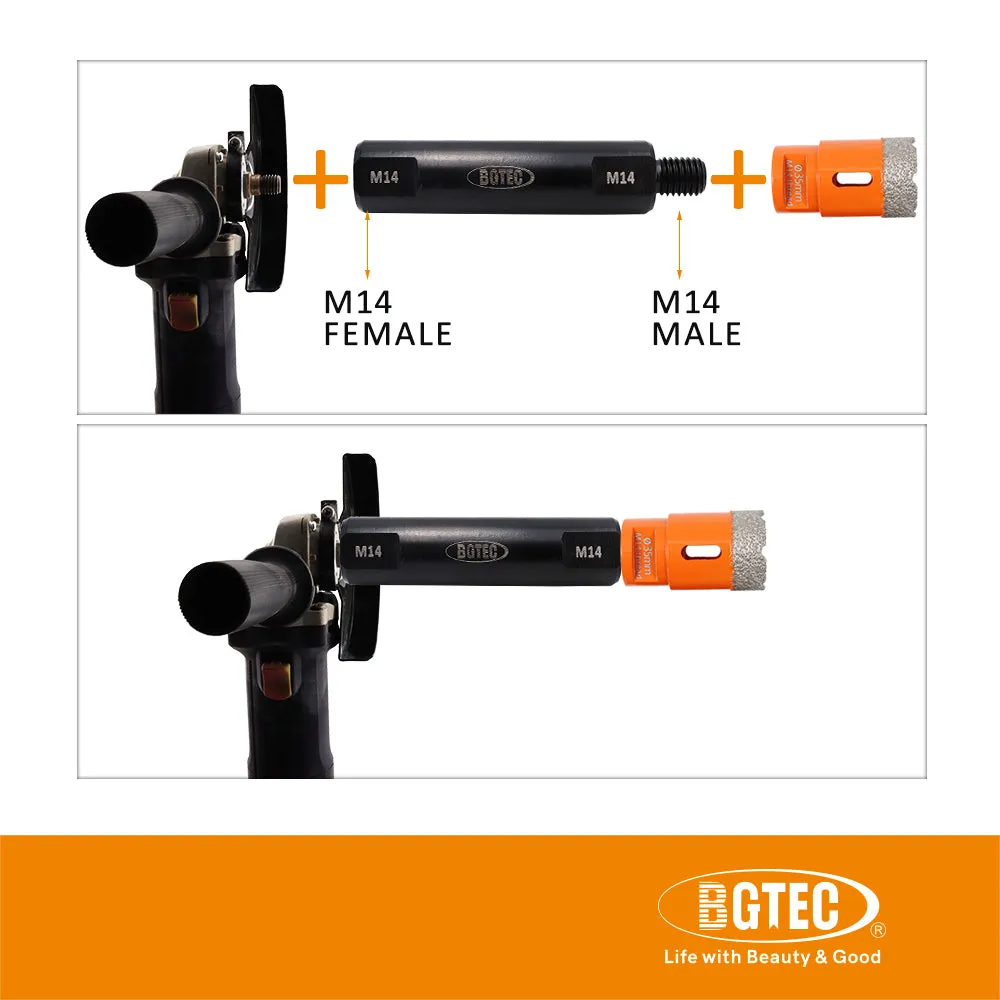 BGTEC Diamond Core Bits Extension Rod with 5/8-11 or M14 Thread for Drilling Deep Holes