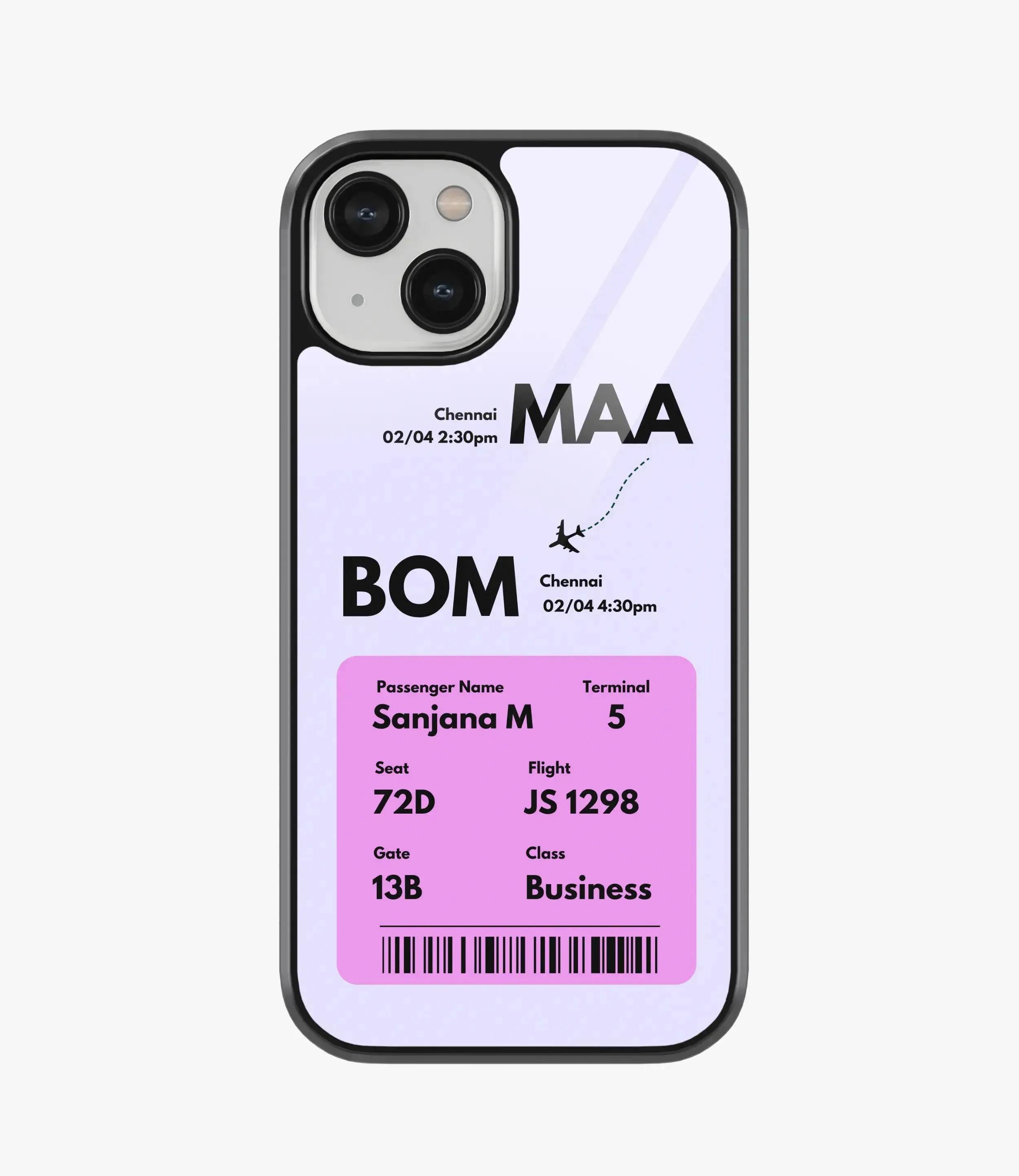 Boarding Pass Ticket Glass Case