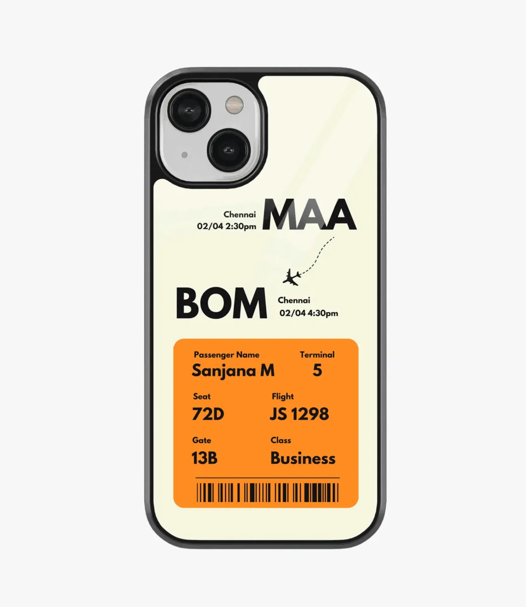 Boarding Pass Ticket Glass Case