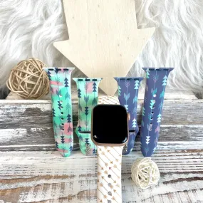 Boho-Feather Arrow Print Silicone Band For Apple Watch Multiple Colors Available