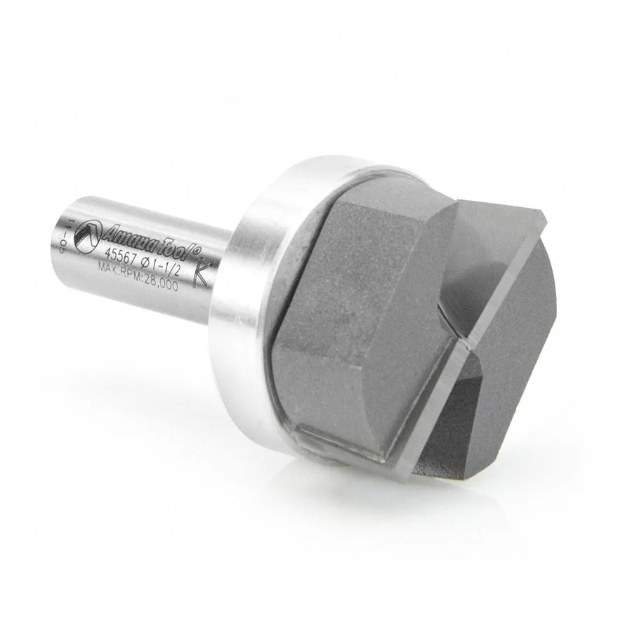 Bottom Cleaning Router Bit | 2 Flute | 1 1⁄2 Dia x 5⁄8 x 1⁄2"Shank with Upper BB | 45567 | 738685455678