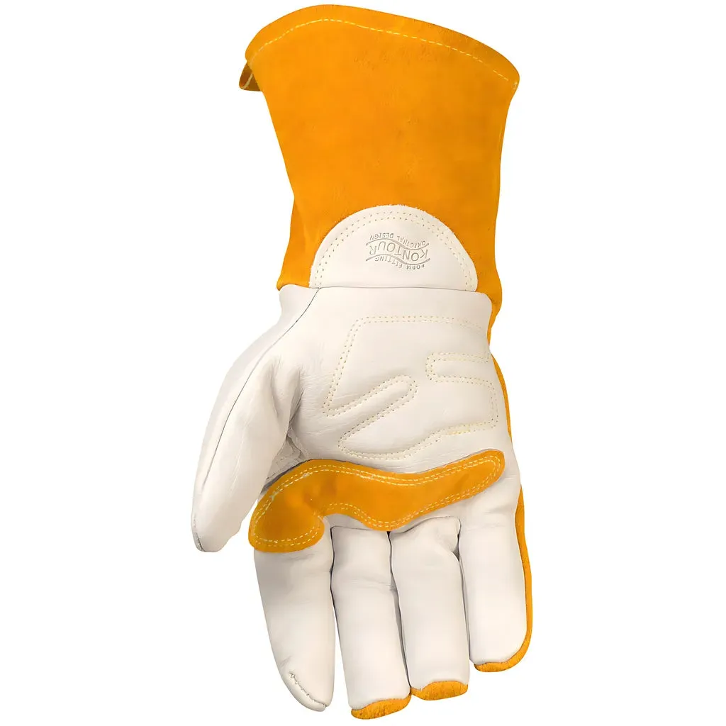 Caiman 1434-6 Premium Cow Grain MIG/Stick Welder's Glove with Light Cotton/Fleece Insulation