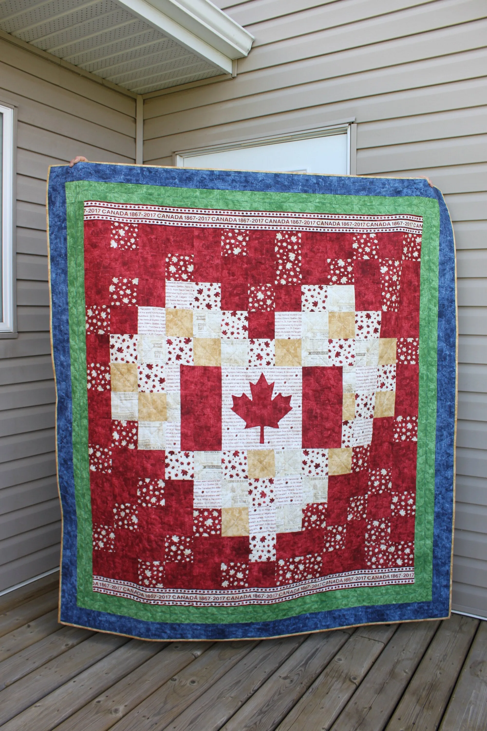 Canadian Flag Pixelated Heart Quilts PDF Quilt Pattern, Canada Day