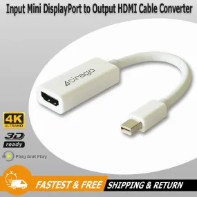 Cirago Mini Display Port to HDMI Female 4K & 3D Support Converter Cable Adapter