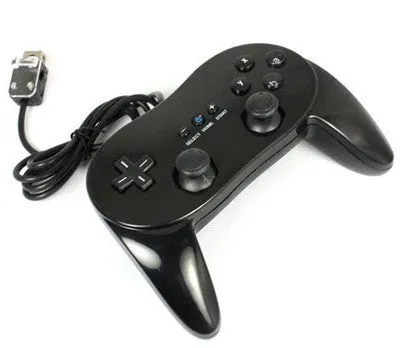 Classic Pro Game Joysticks Controller Remote for Nintendo Wii Multi Color - Black