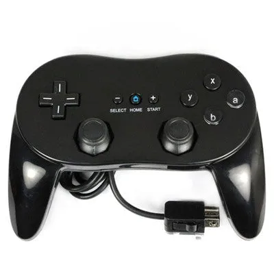 Classic Pro Game Joysticks Controller Remote for Nintendo Wii Multi Color - Black