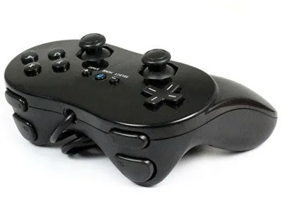 Classic Pro Game Joysticks Controller Remote for Nintendo Wii Multi Color - Black