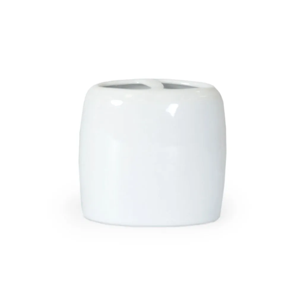 Classic White Ceramic Bath Accessories, Toothbrush Holder