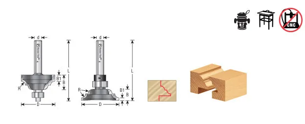 Classical Stile & Rail Router Bit | 2 Piece 3⁄16 Radius Set | 49677 | 738685496770