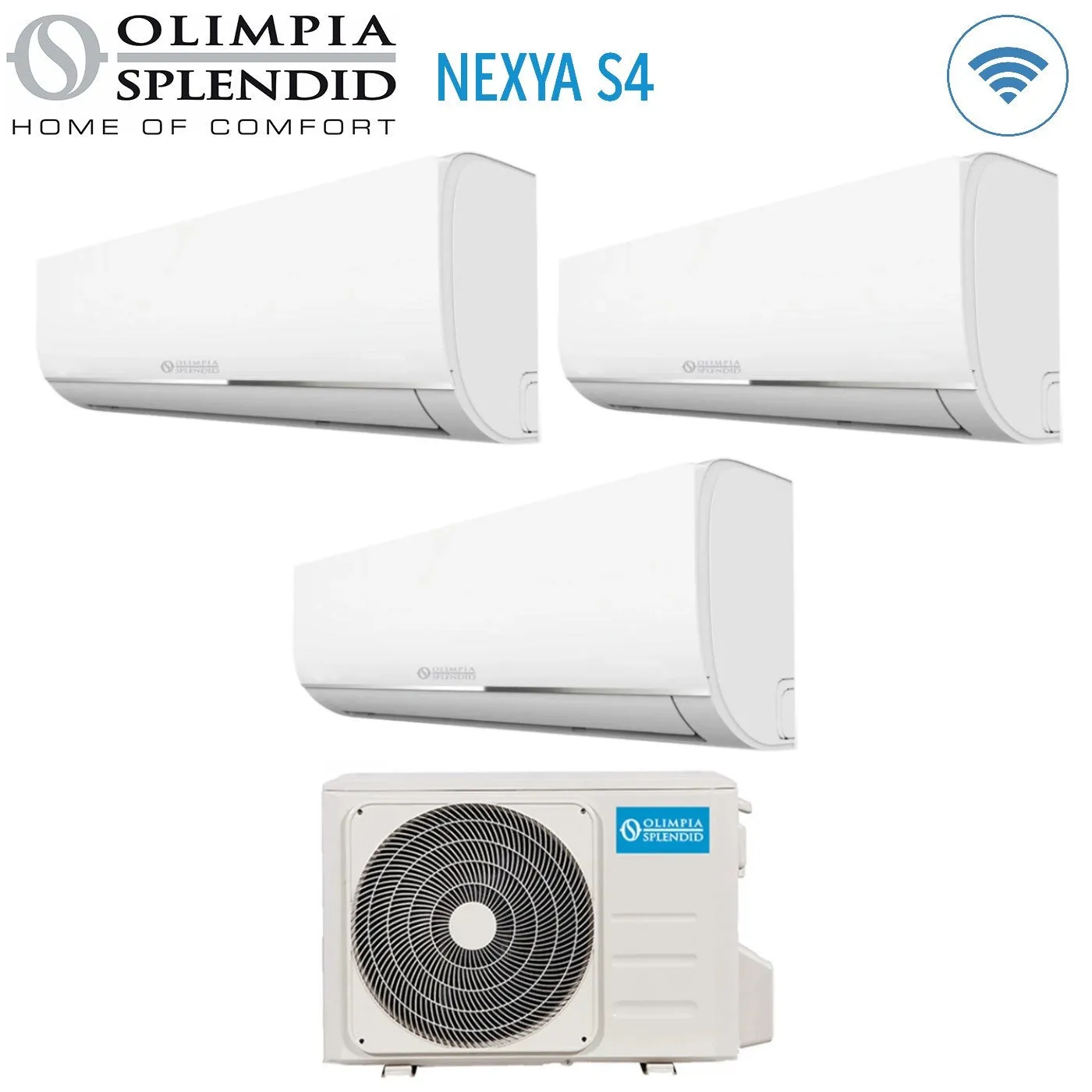 Climatizzatore Condizionatore Olimpia Splendid Trial Split Inverter serie NEXYA S4 9 9 12 con OS-CEMYH21EI R-32 Wi-Fi Integrato 9000 9000 12000