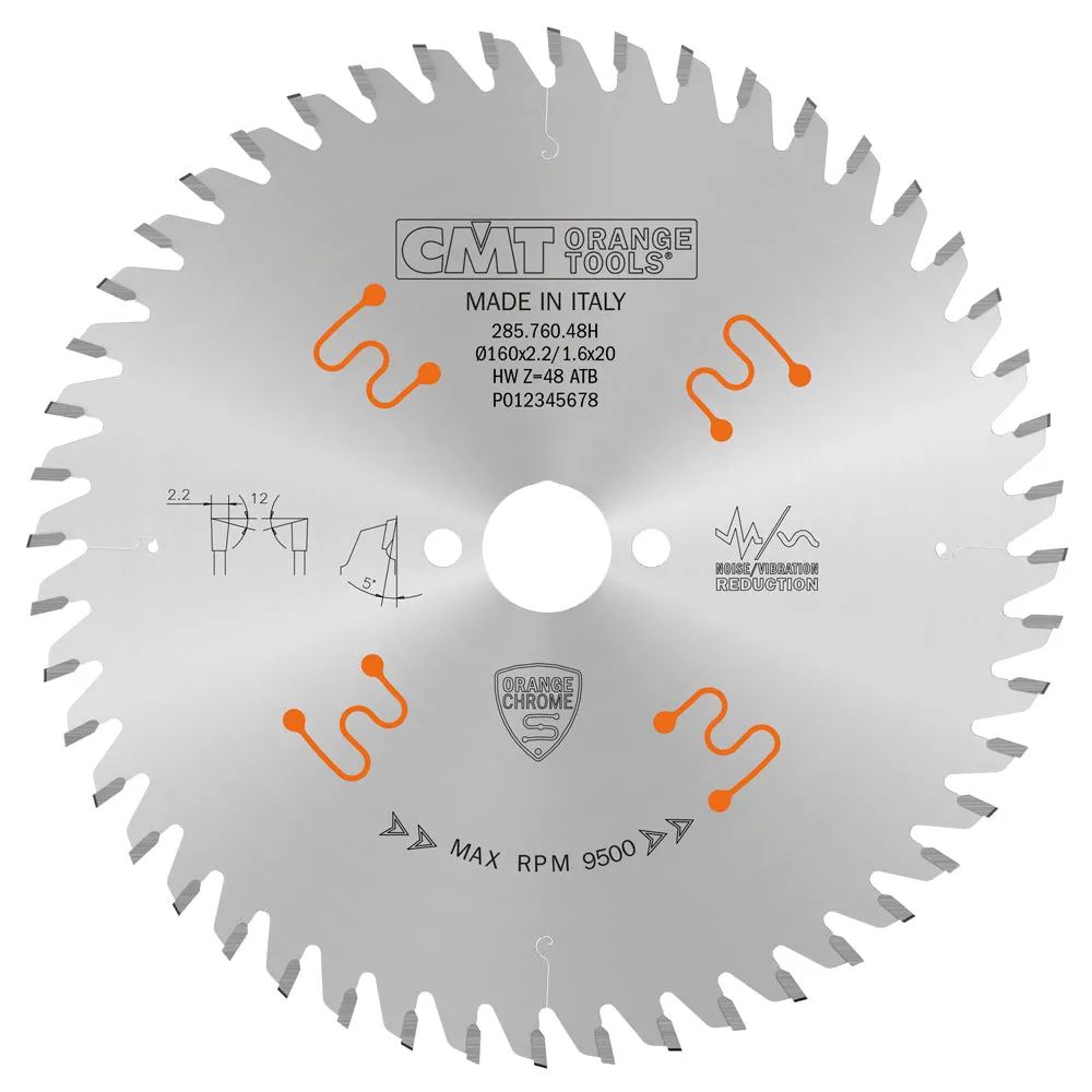 CMT Orange Tools 285.790.48FF FINE FINISH 190x0.094”/0.071”x20mm  T=48 ATB