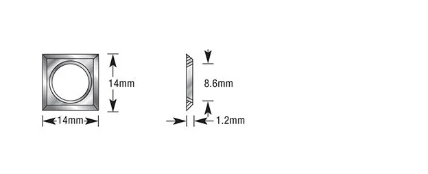 CNC Insert Knives | 14 x 14 x 1.2mm | RCK-75 | 738685750902