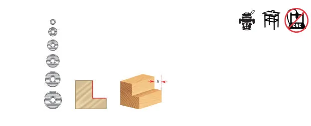 Collar for Superabbet Router Bit | 1 1⁄16 Dia x 15⁄32 - 7⁄32 Rabbet Depth | 67418 | 738685674185