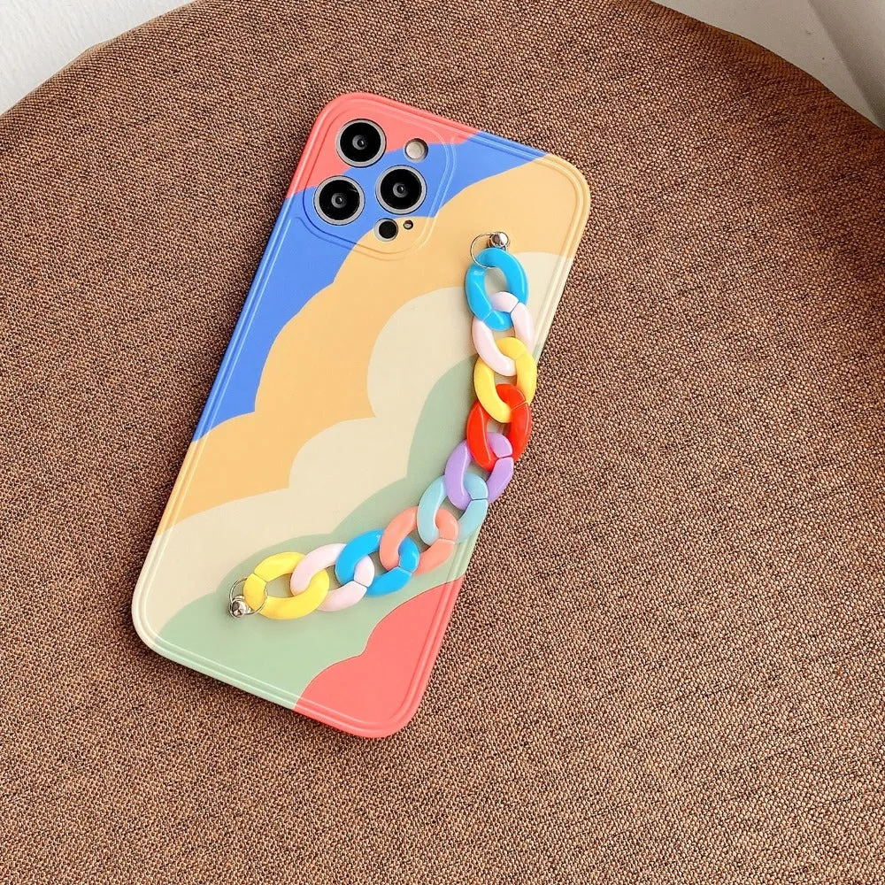 Colorful Cloud Case with Chain Bracelet