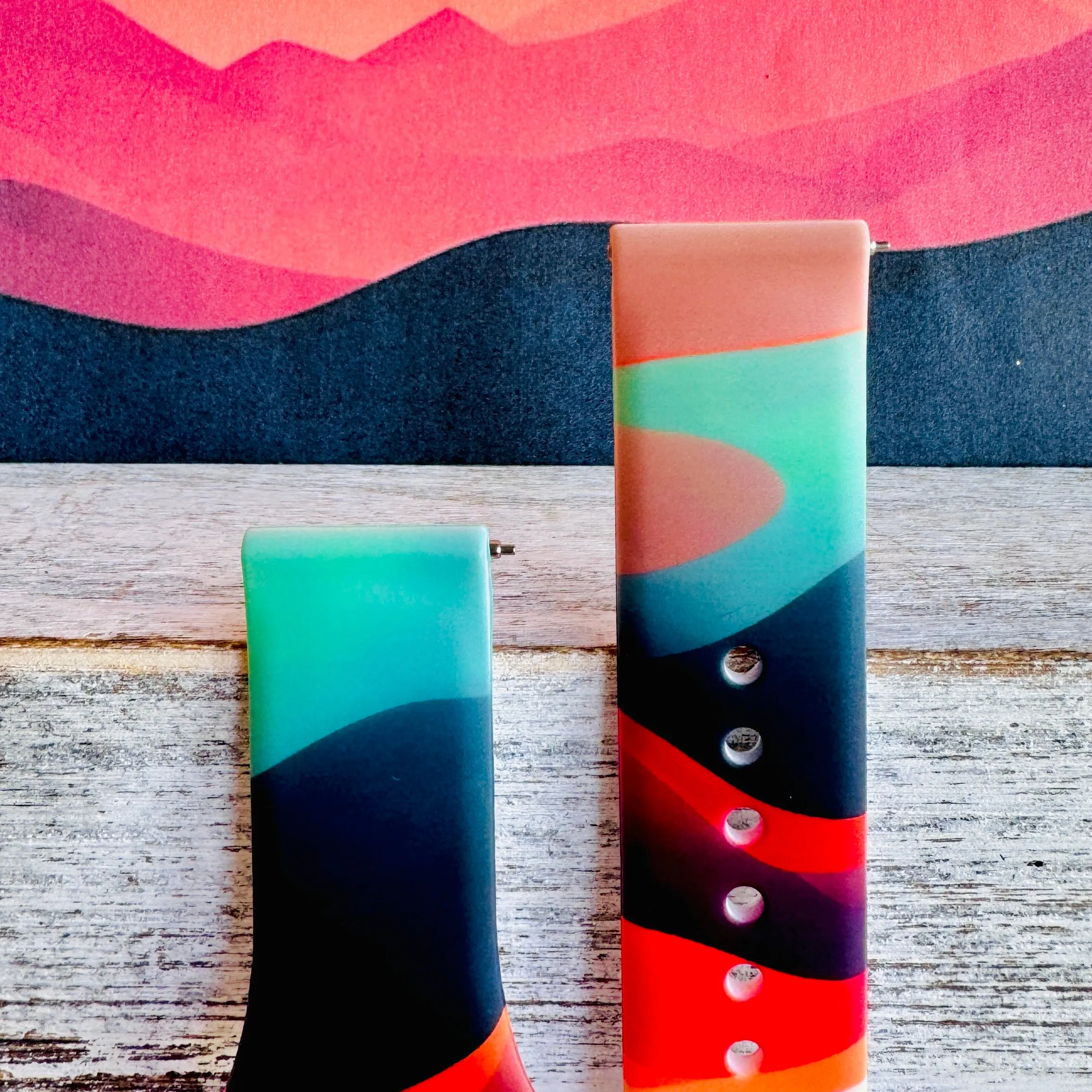 Colorful Dune Delight Print Silicone Band For Fitbit Versa 1/2