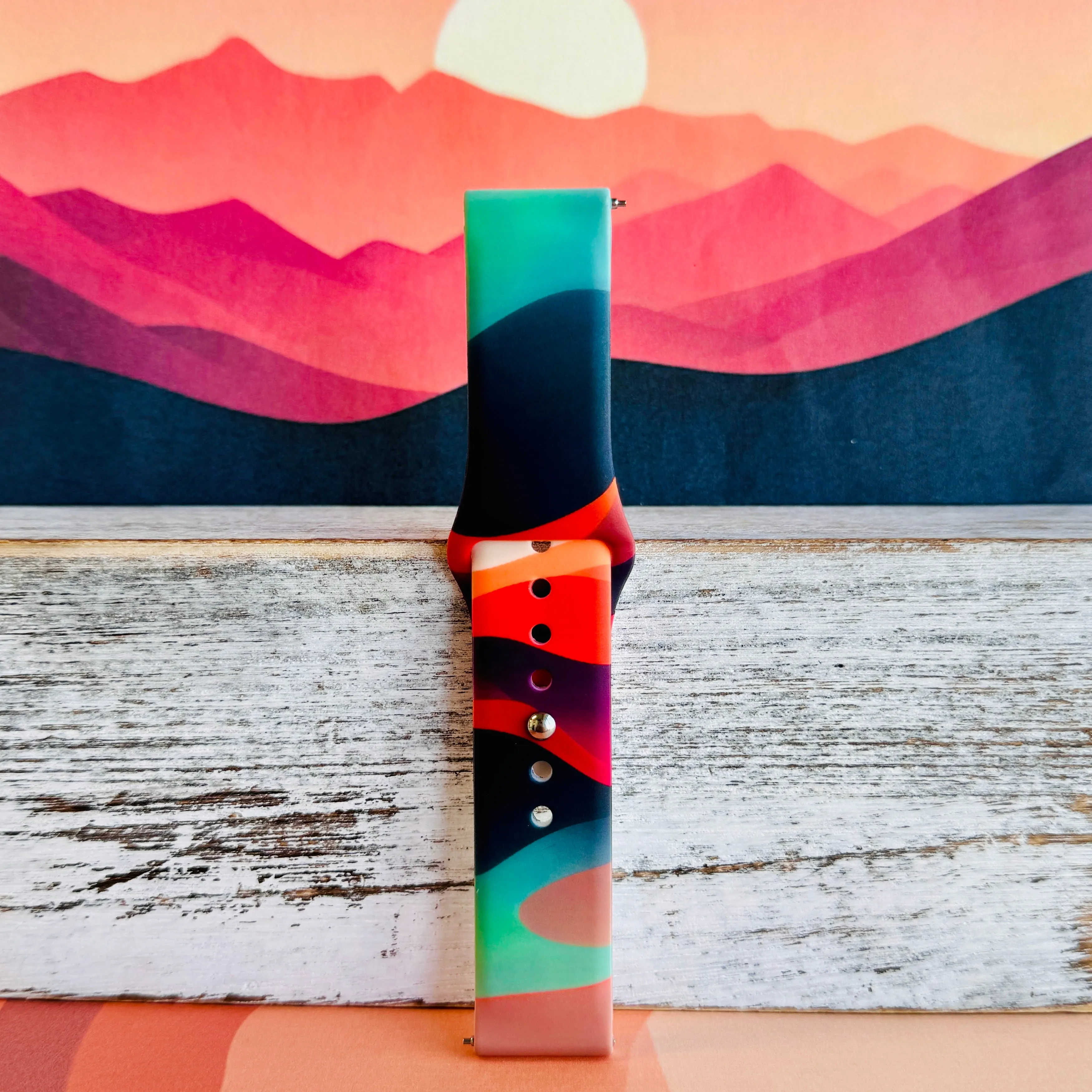 Colorful Dune Delight Print Silicone Band For Fitbit Versa 1/2