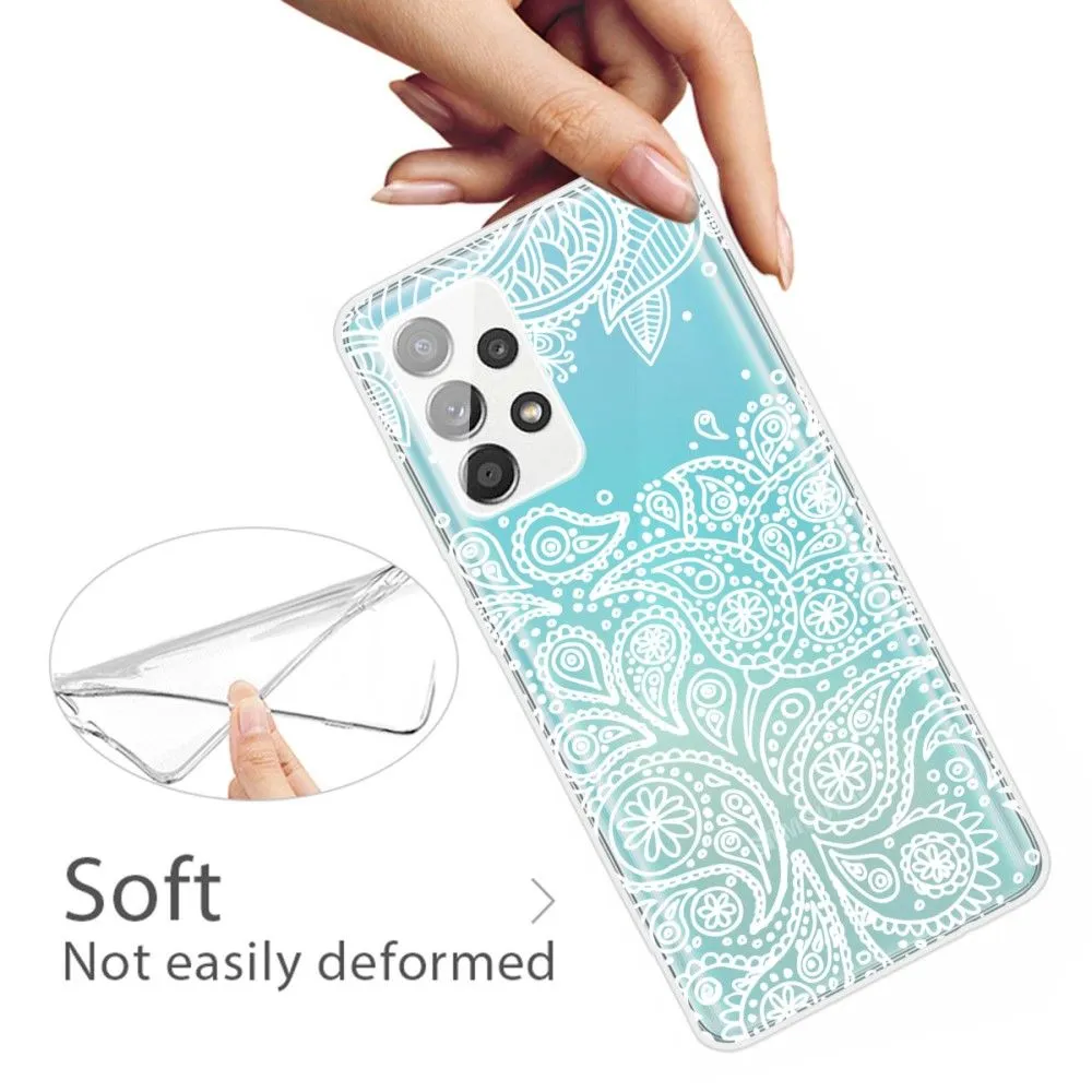 Deco Samsung Galaxy A32 5G case - White Leaves Pattern